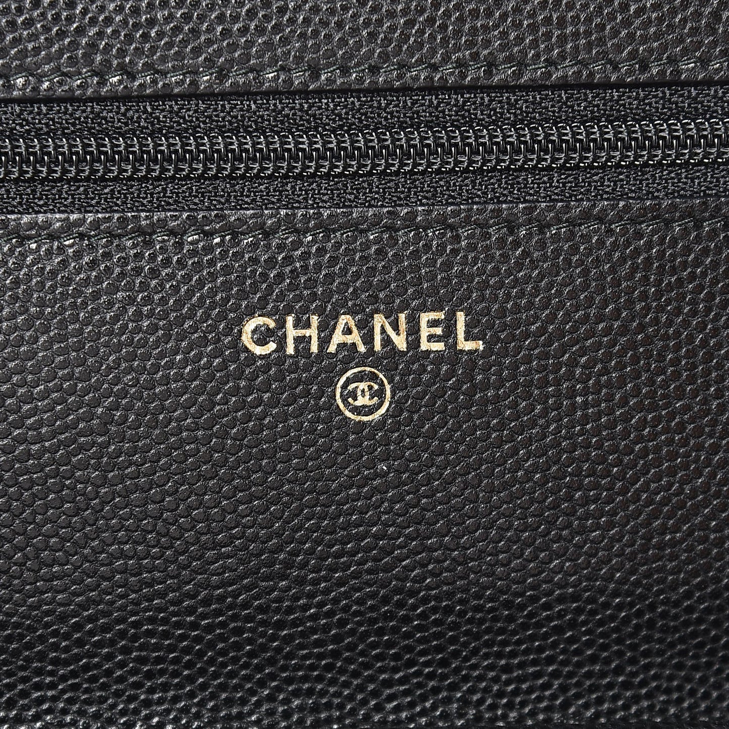 Caviar Quilted Golden Class Wallet On Chain WOC Black