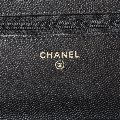 Chanel Caviar Quilted Golden Class Wallet On Chain WOC Black 6 of 8