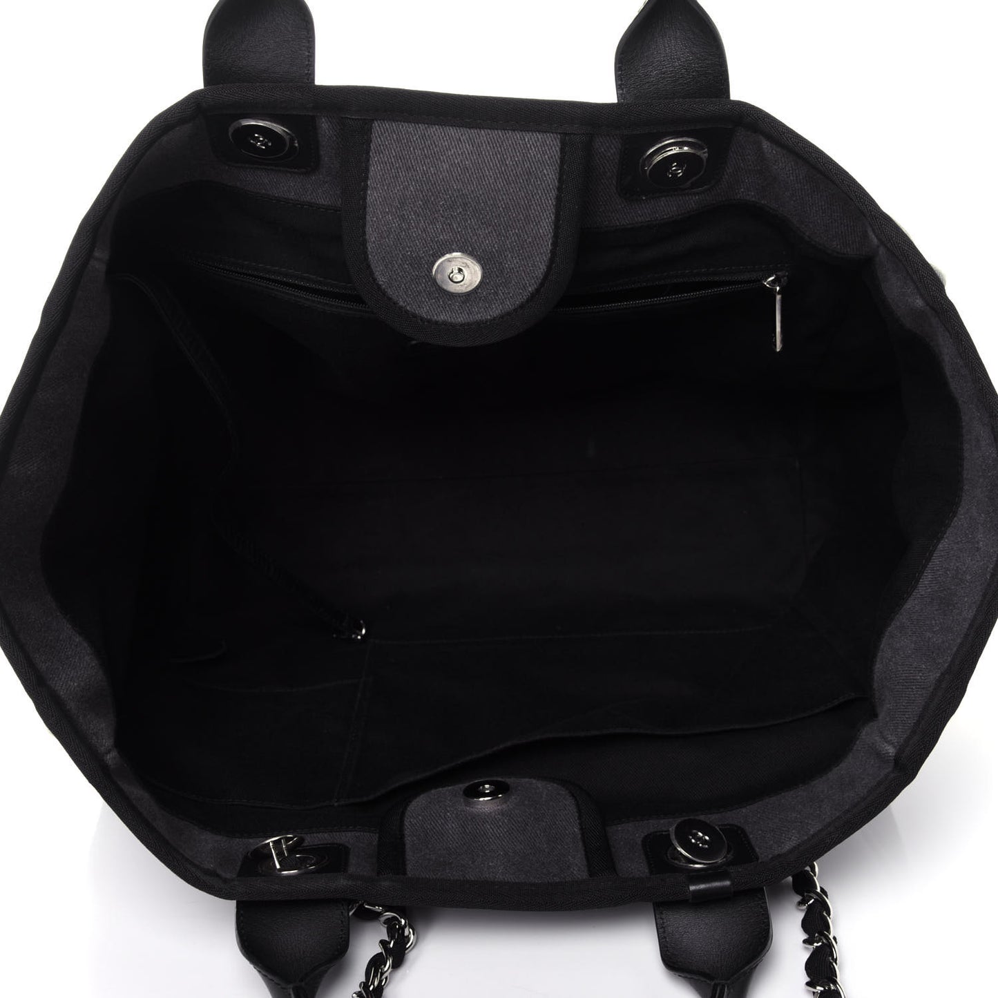 Canvas Sequin Medium Deauville Tote Charcoal