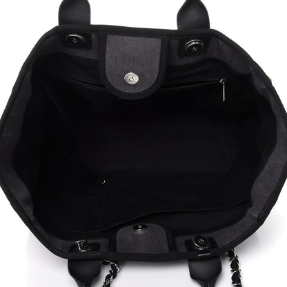 Chanel Canvas Sequin Medium Deauville Tote Charcoal 4 of 10