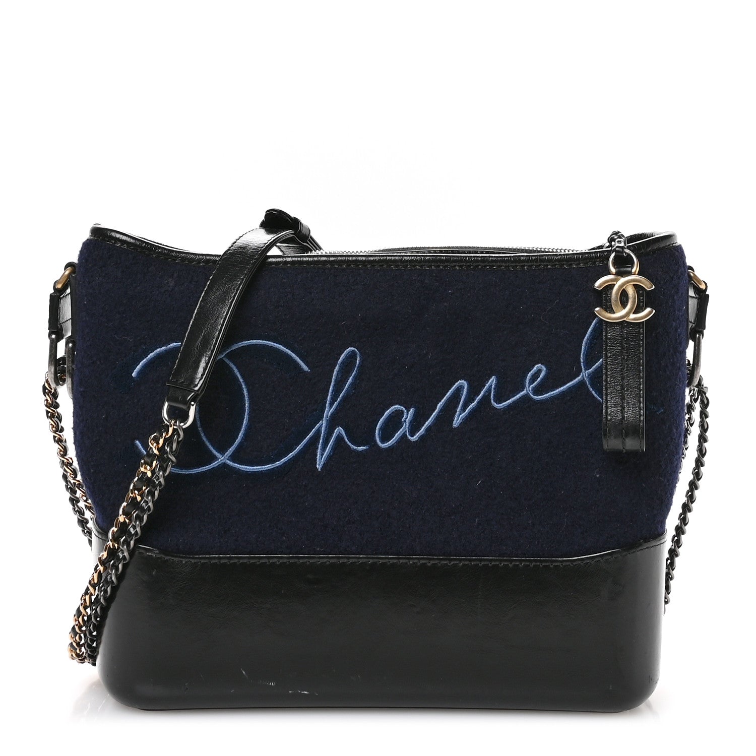 Chanel Calfskin Wool Embroidered Paris Hamburg Small Gabrielle