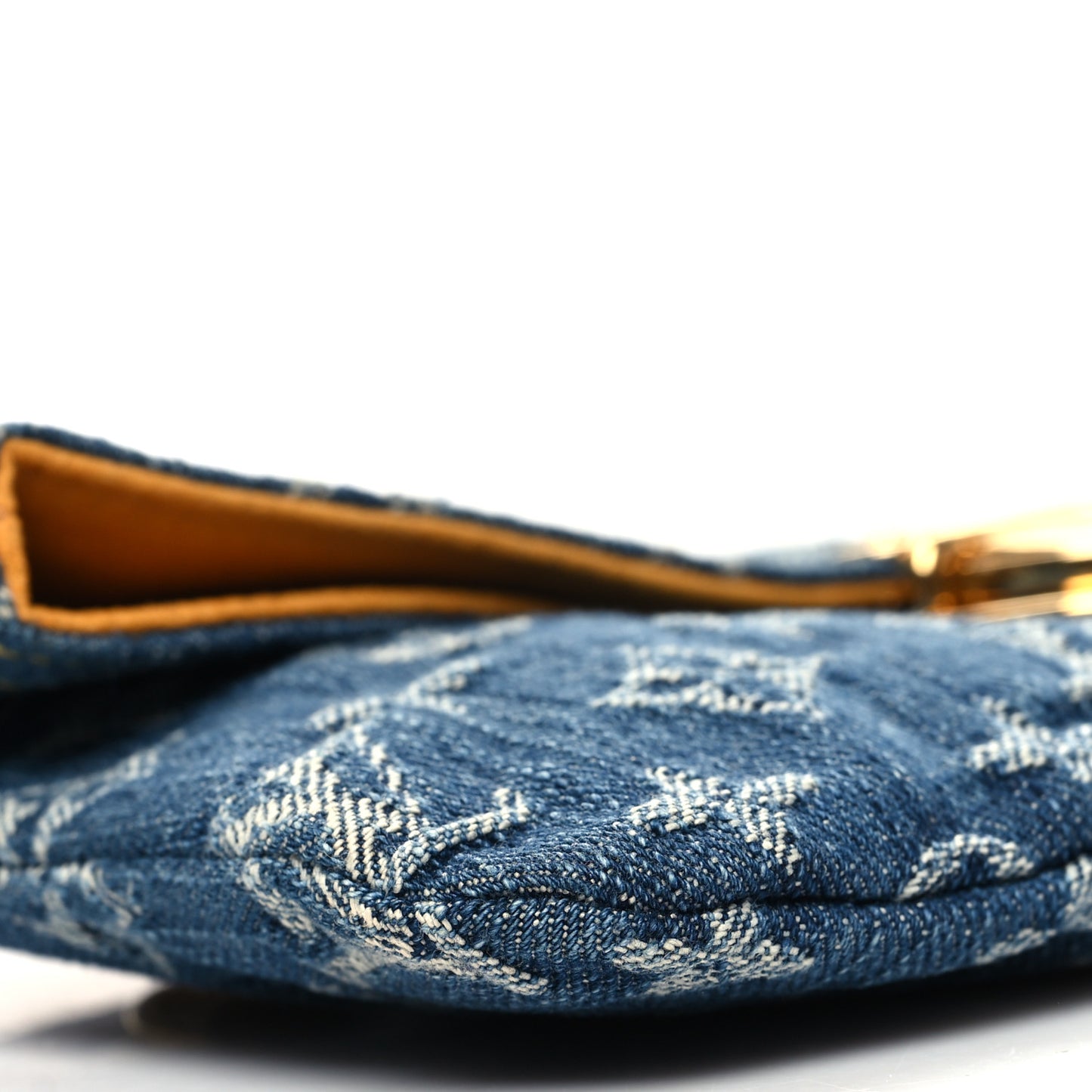 Monogram Denim Pochette Plat Clutch Blue