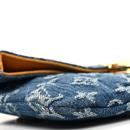 Louis Vuitton Monogram Denim Pochette Plat Clutch Blue 8 of 9