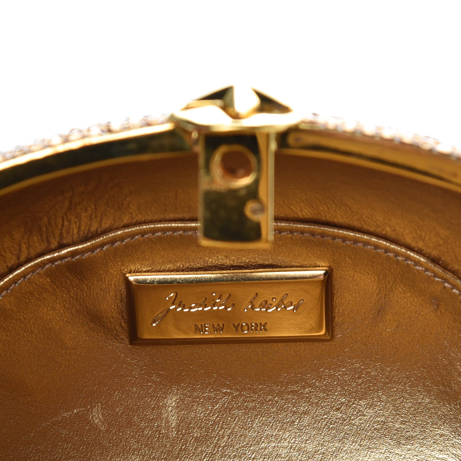 Judith Leiber Crystal Moon and Stars Minaudiere Clutch Gold 8 of 9