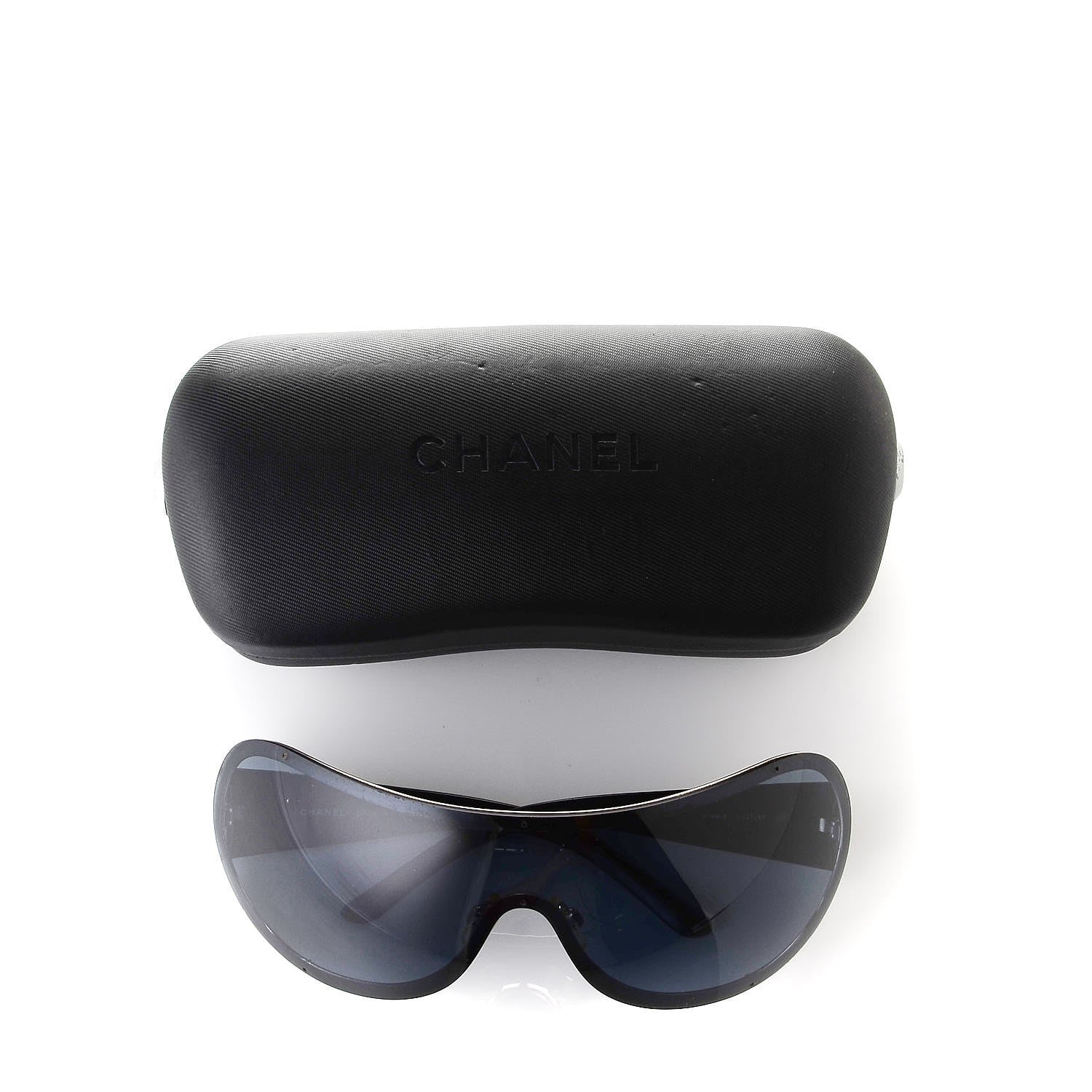 Chanel Shield Crystal CC Logo Sunglasses 4148 B Black 10 of 10