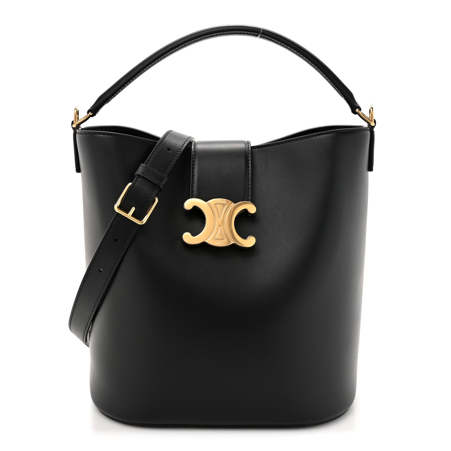 Celine Smooth Calfskin Triomphe Medium Louise Bag Black 1 of 10