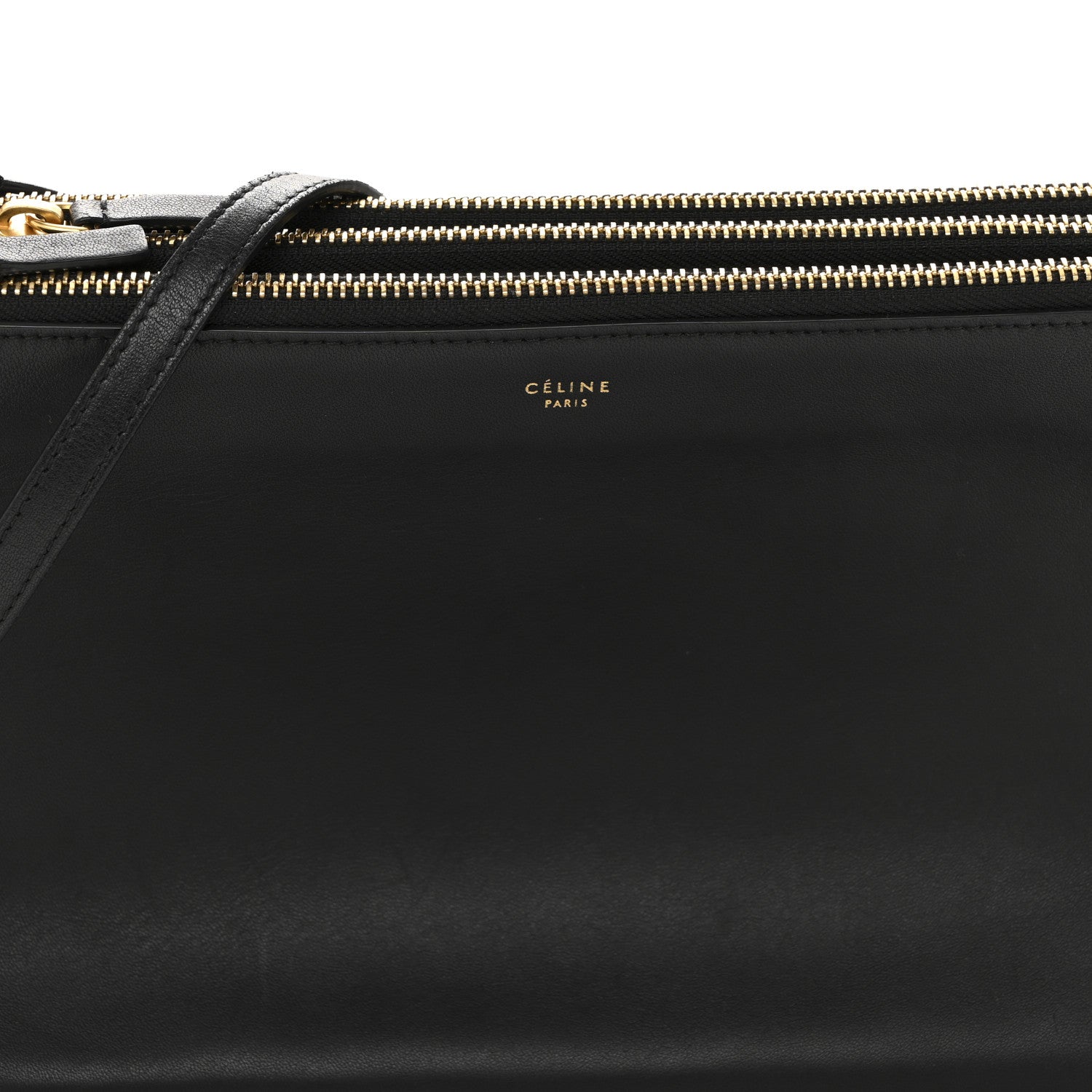 Celine Lambskin Large Trio Crossbody Bag Black 1801602 – FASHIONPHILE
