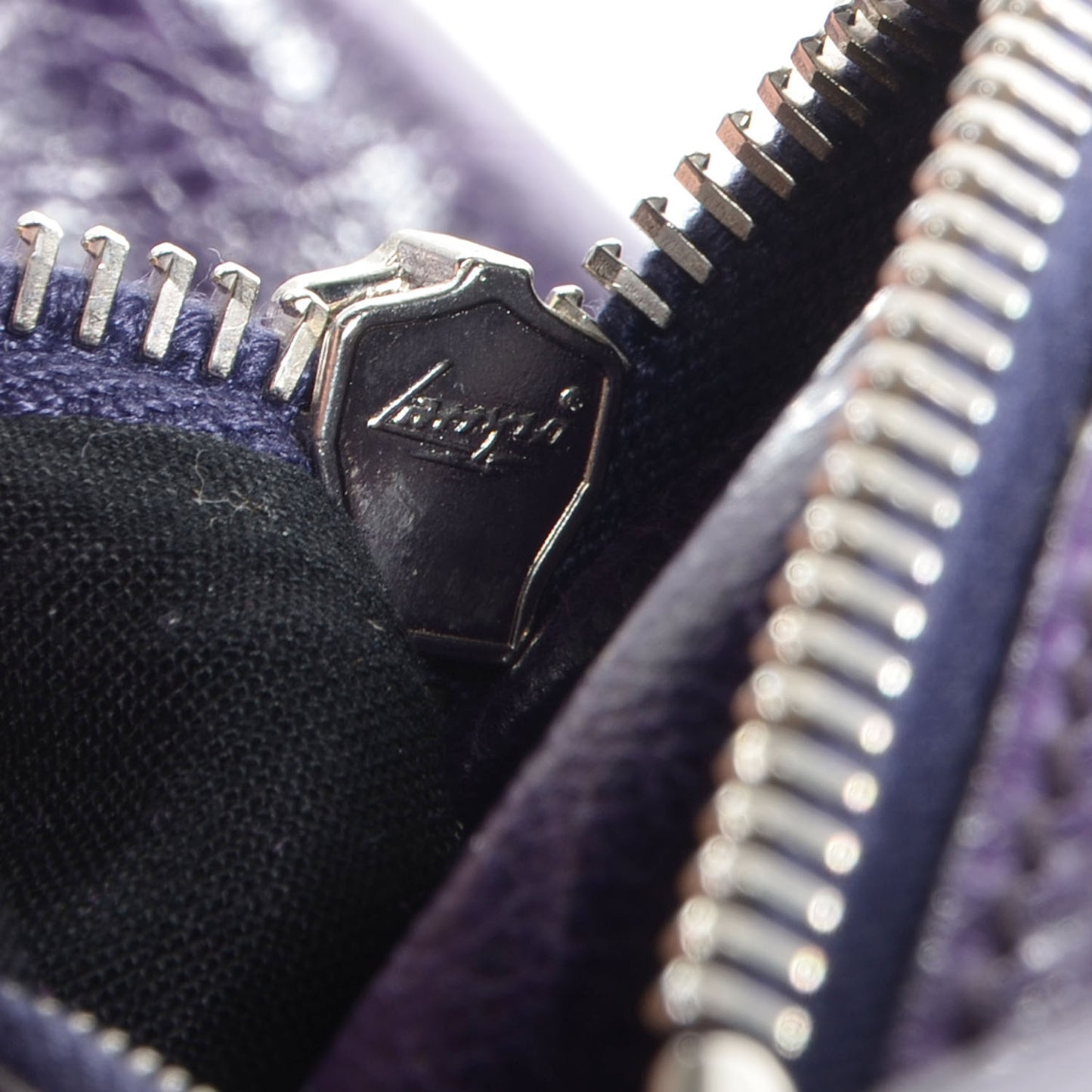 Chevre Giant 21 Silver Hardware Envelope Clutch Violet