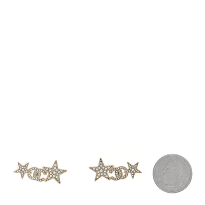 Chanel Crystal Star CC Earrings Gold 2 of 5