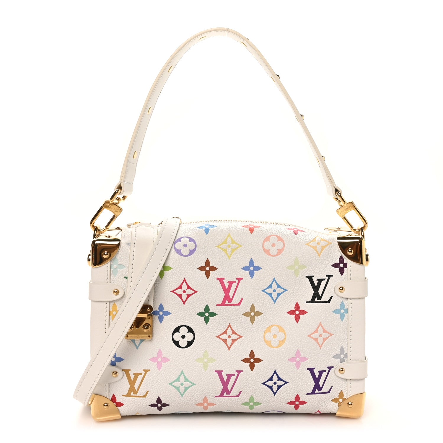 Louis Vuitton LV x TM Cowhide Monogram Multicolor Side Trunk MM White 1 of 9