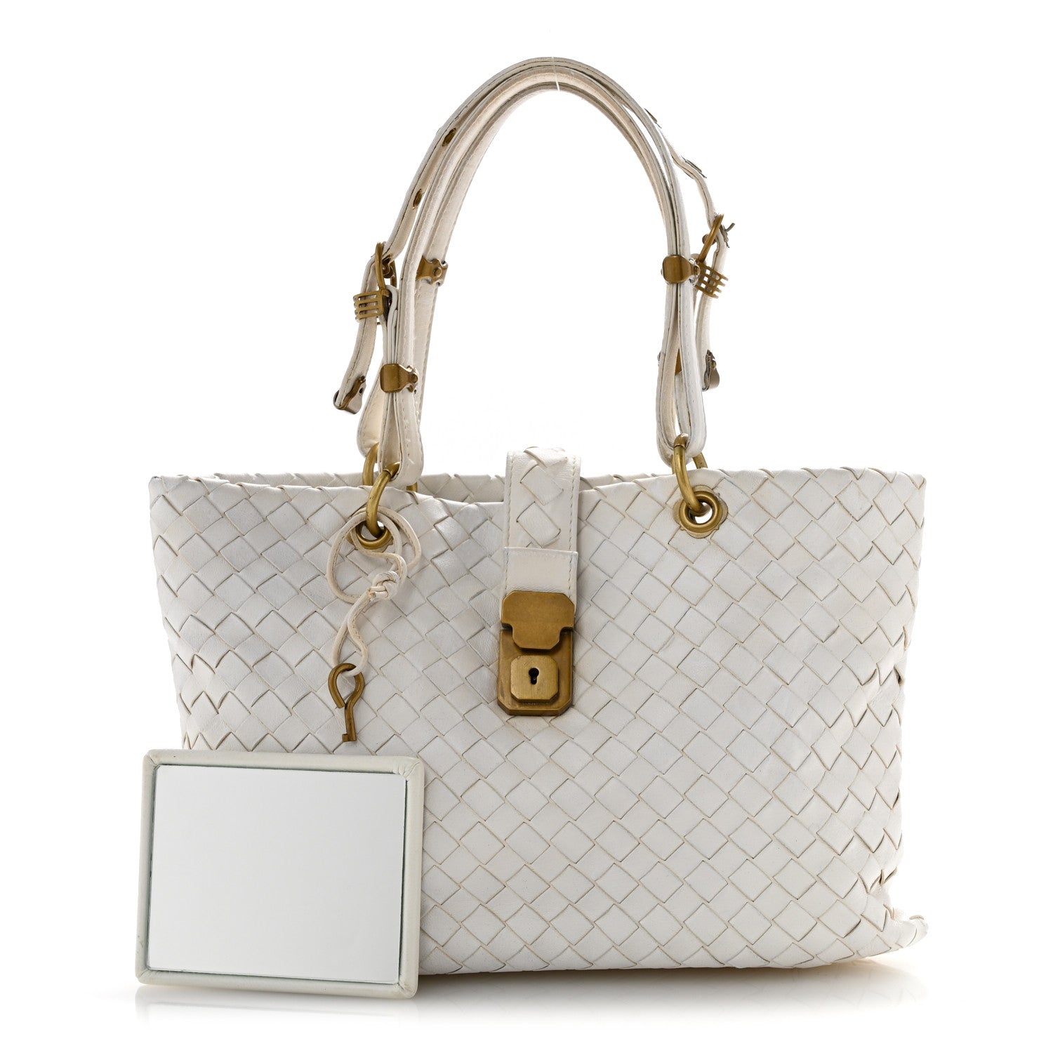 Bottega Veneta Nappa Intrecciato Small Capri Tote White 3 of 17