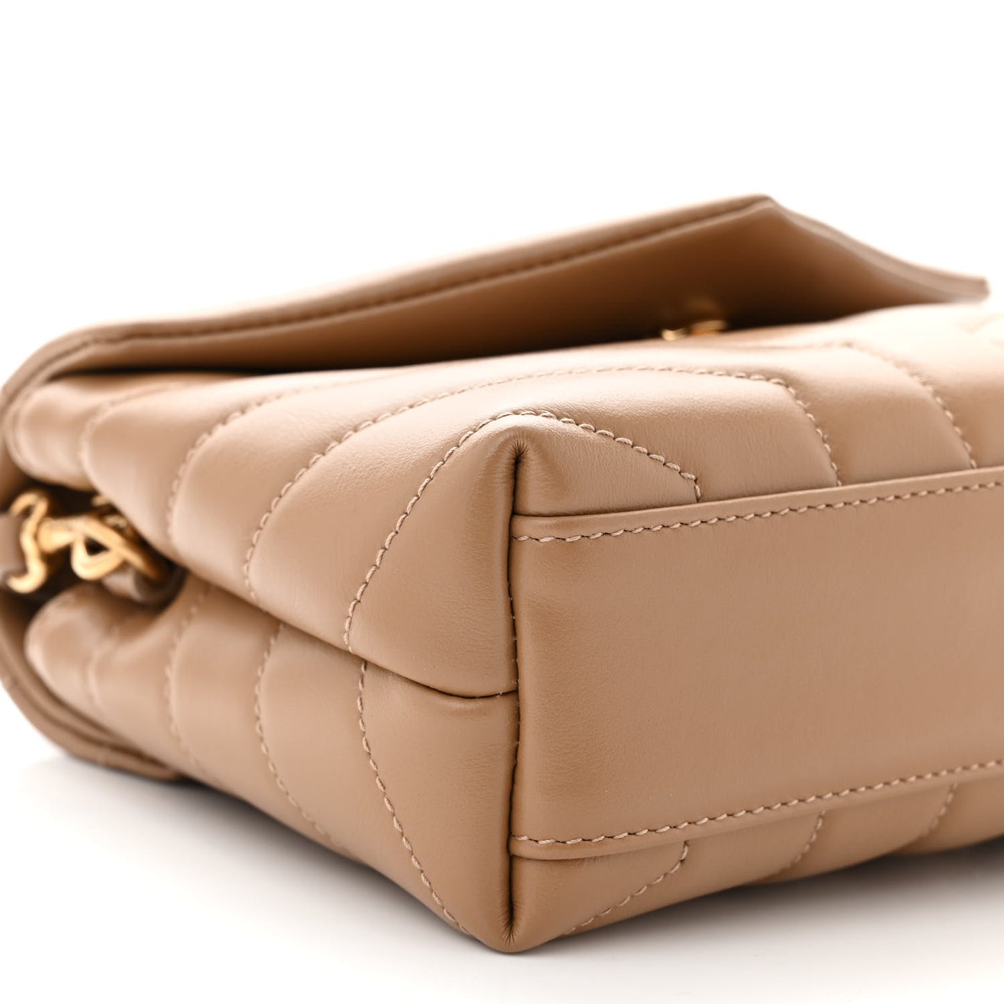 Calfskin Y Quilted Monogram Toy Loulou Crossbody Bag Latte