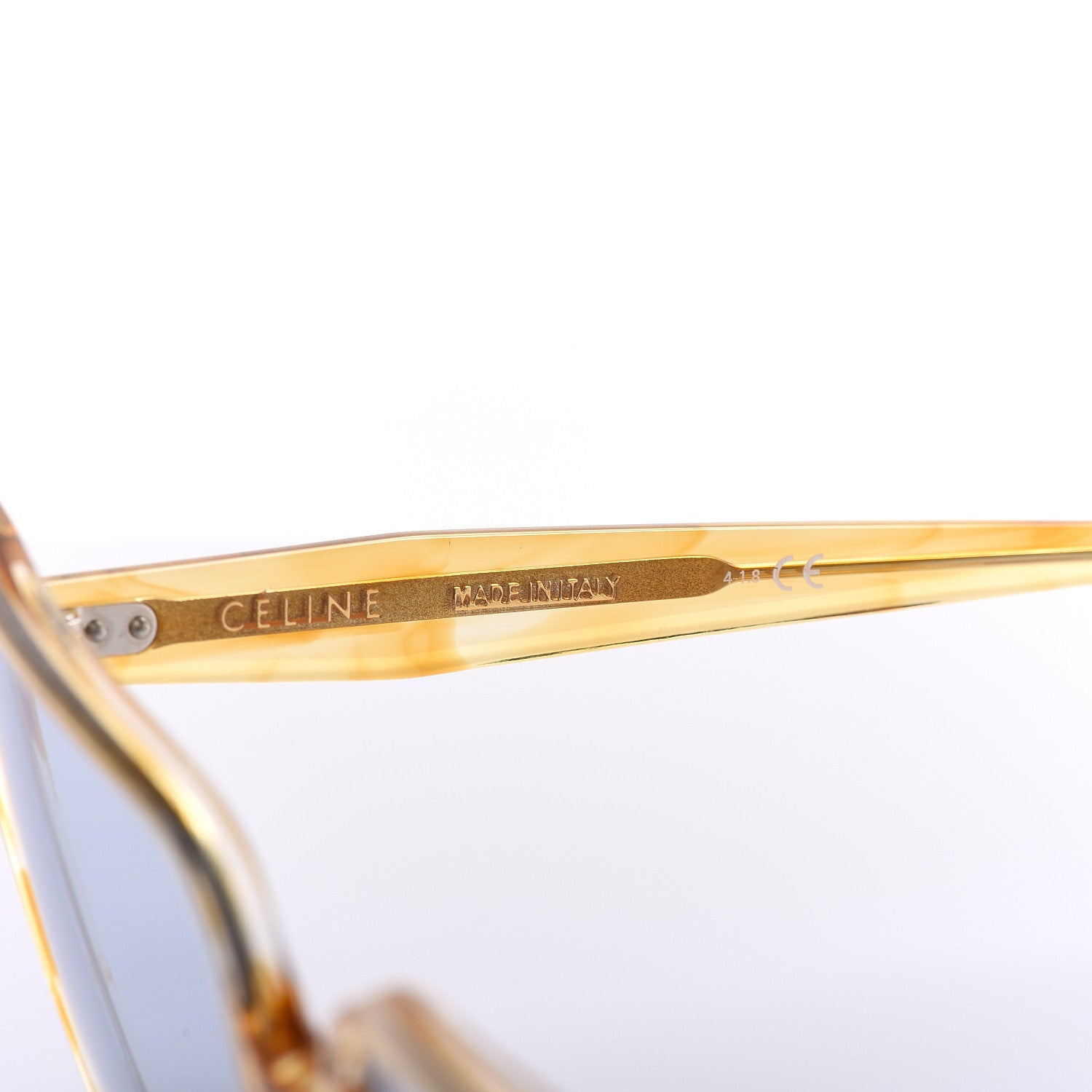 Celine Acetate Cat Eye Sunglasses CL400471 Yellow Blue 6 of 7