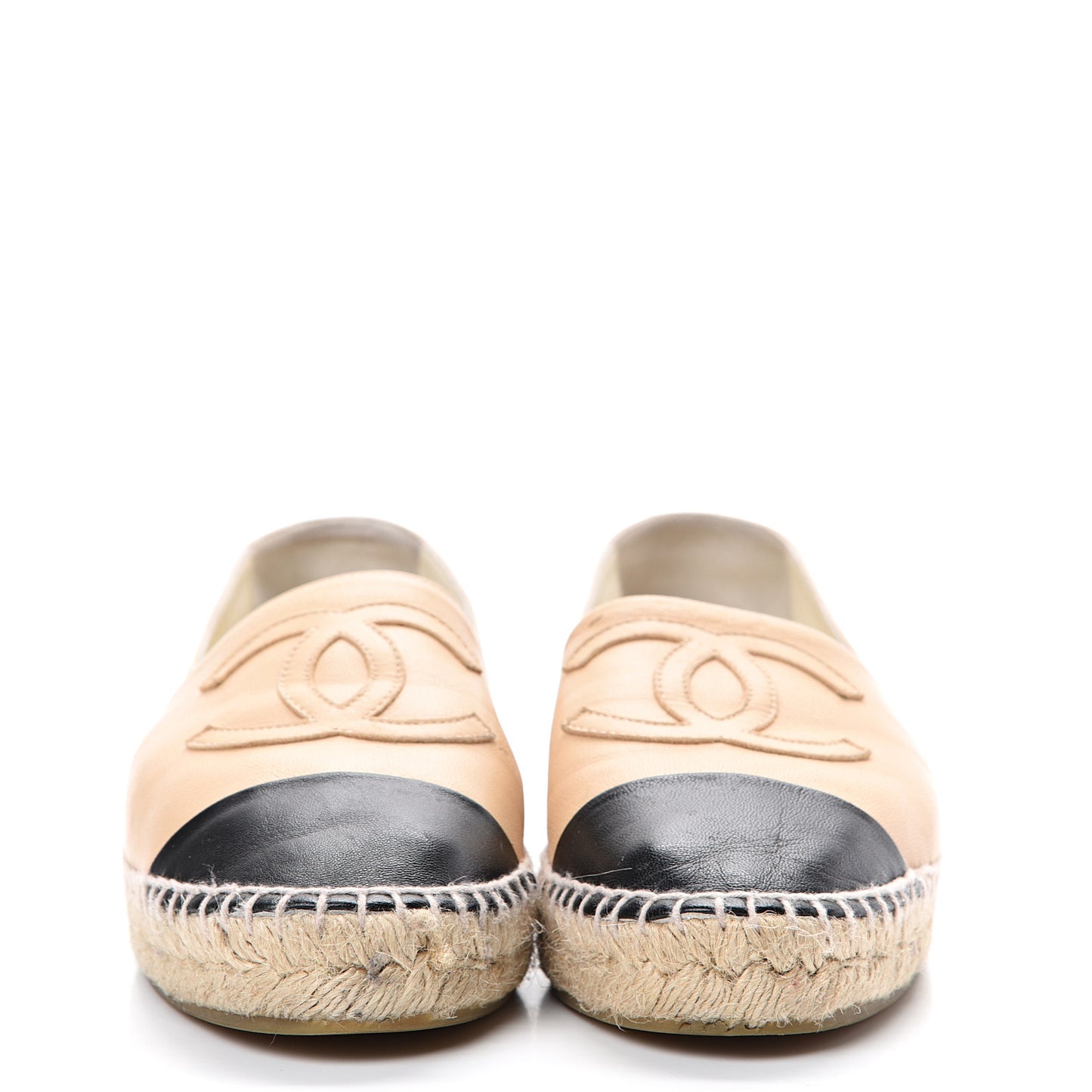 Lambskin CC Espadrilles 38 Beige Black