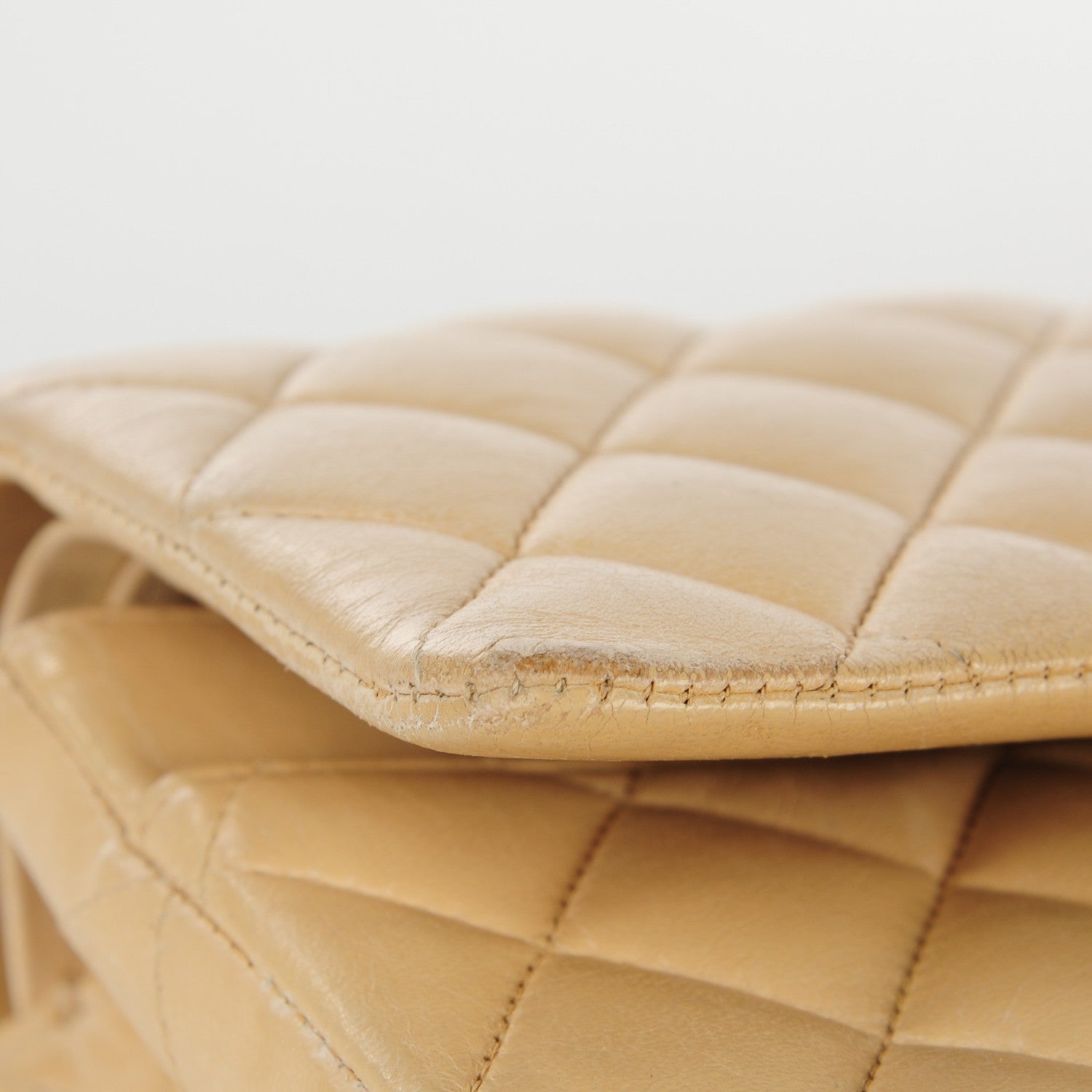 Chanel Lambskin Quilted Medium Double Flap Beige 14 of 15