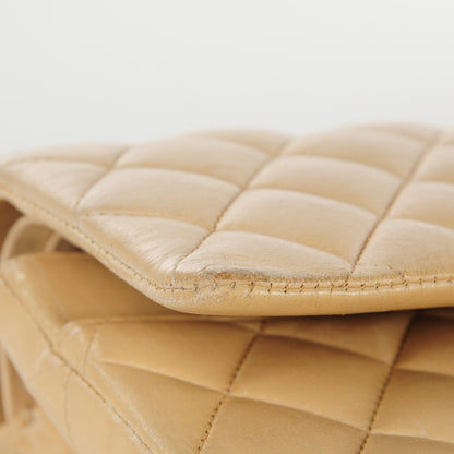 Chanel Lambskin Quilted Medium Double Flap Beige 14 of 15