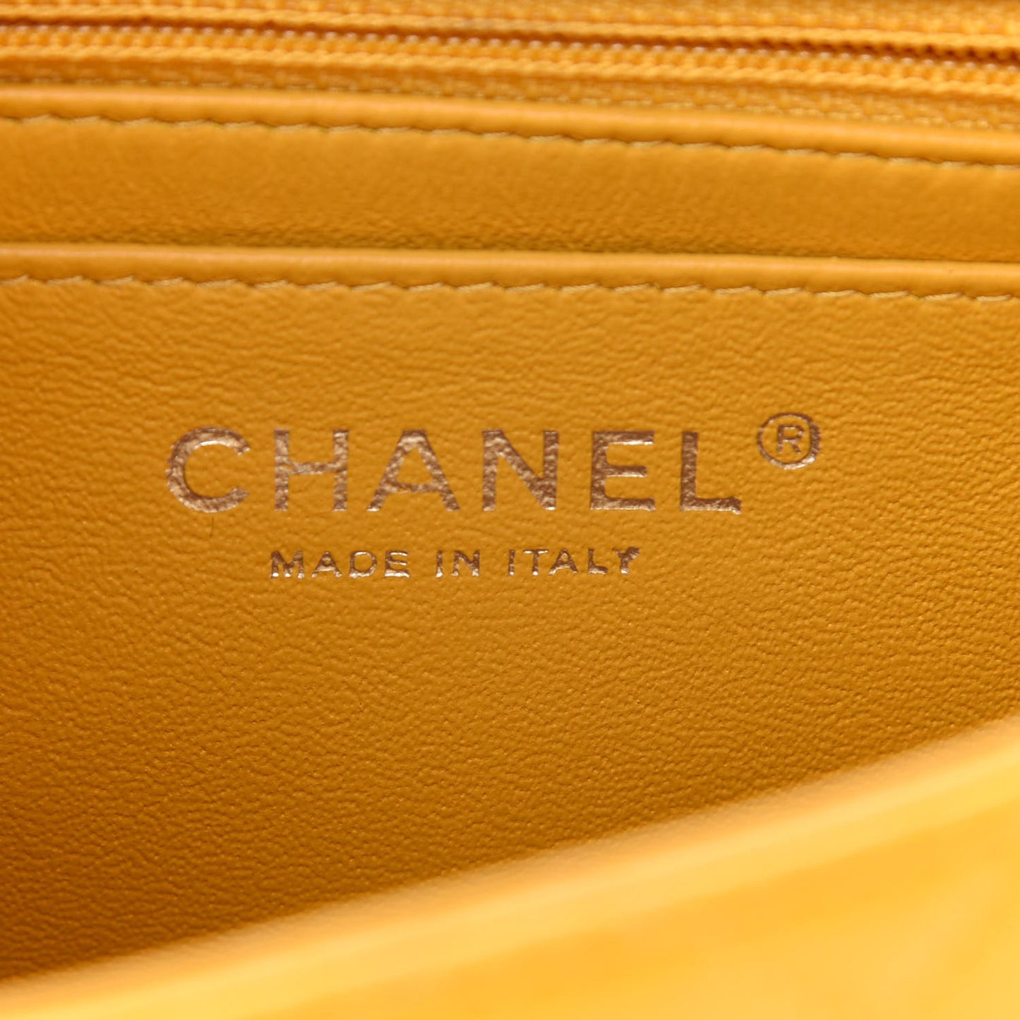 Lambskin Quilted Mini Square Flap Yellow