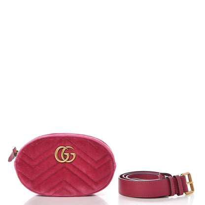 Gucci Velvet Matelasse GG Marmont Belt Bag 75 30 Light Raspberry Rose 3 of 12