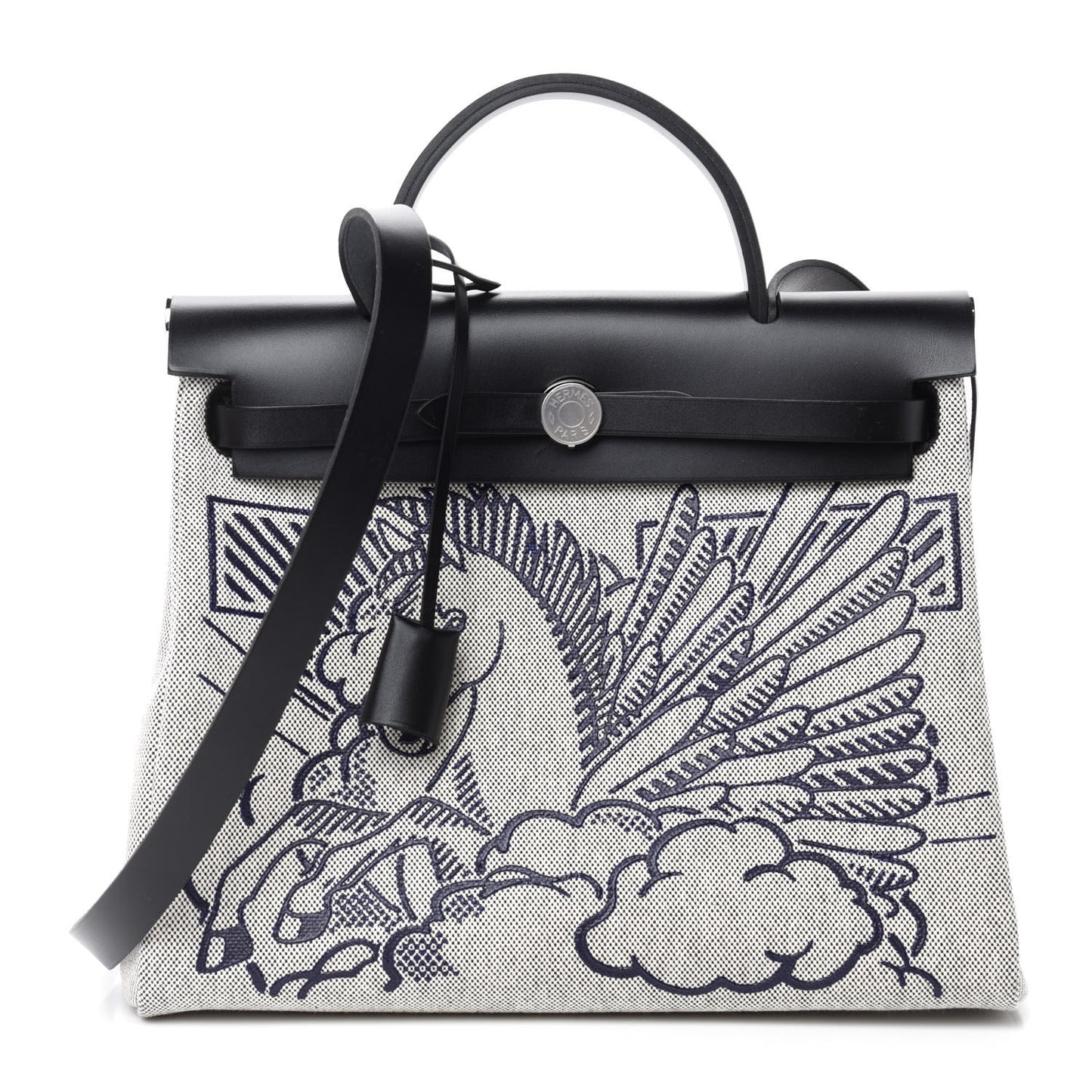 Vache Hunter Toile H Pegase Pop Herbag Zip Retourne 31 PM Bleu Indigo Ecru Black
