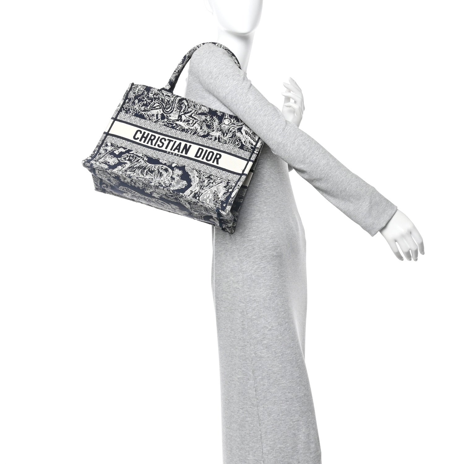 Christian Dior Canvas Embroidered Medium Dioriviera Toile De Jouy Book Tote Blue 2 of 11
