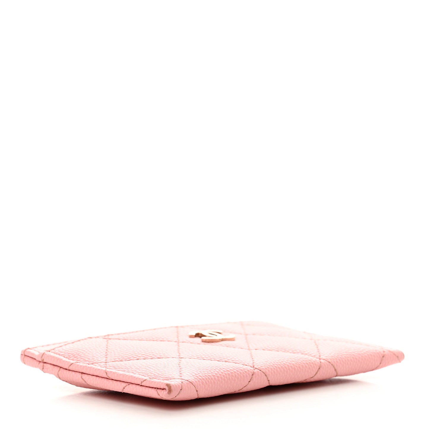 Caviar Quilted Card Holder Pink
