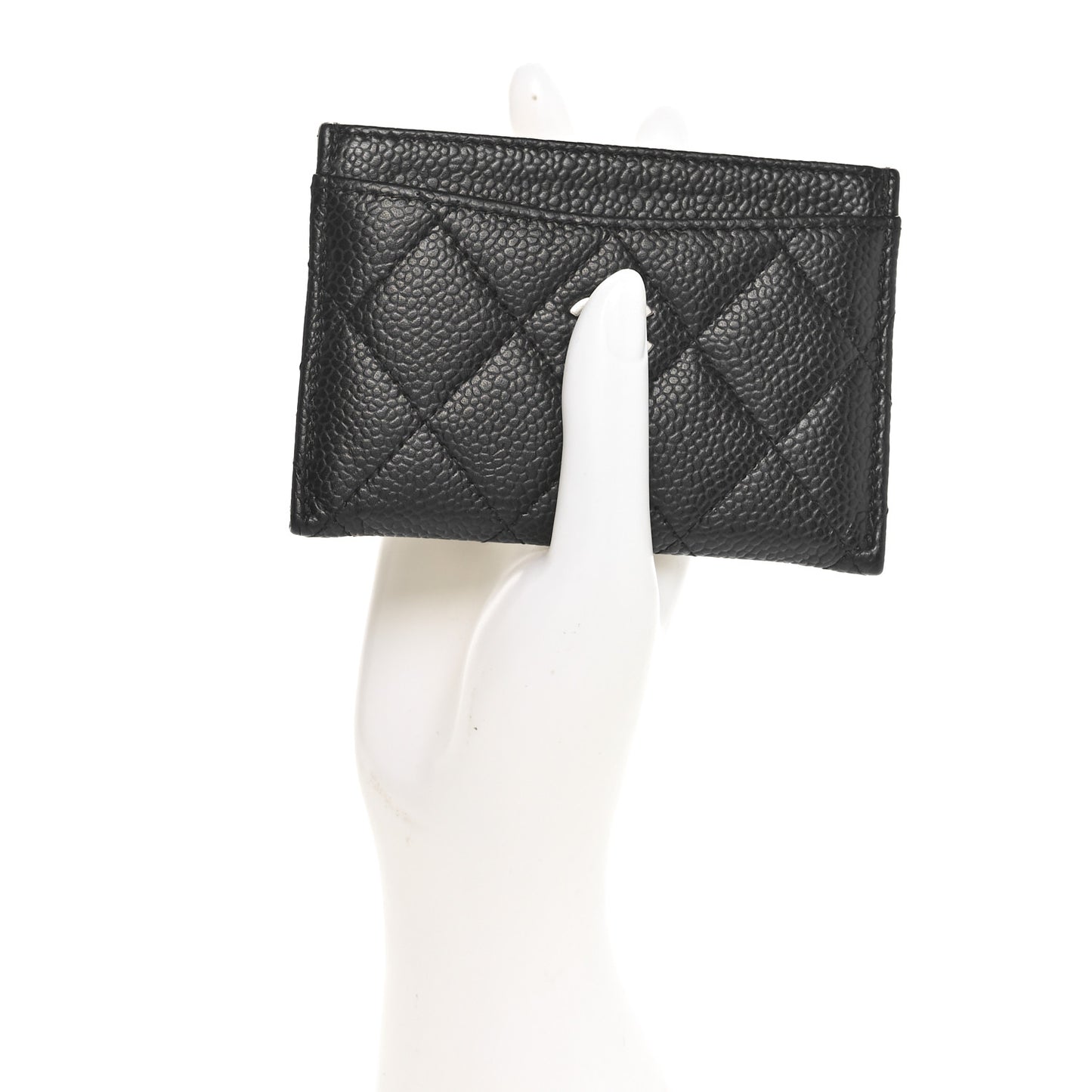 Caviar Quilted Card Holder Black
