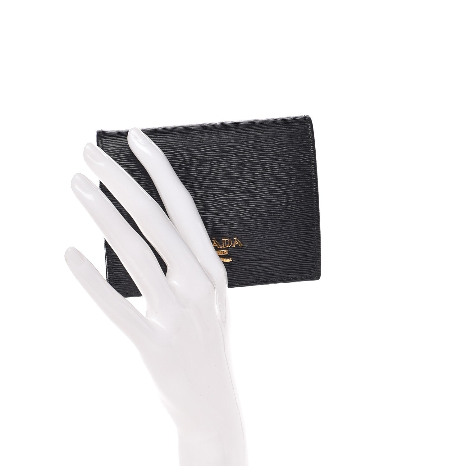 Prada Vitello Move Bi-Fold Wallet Black 2 of 9