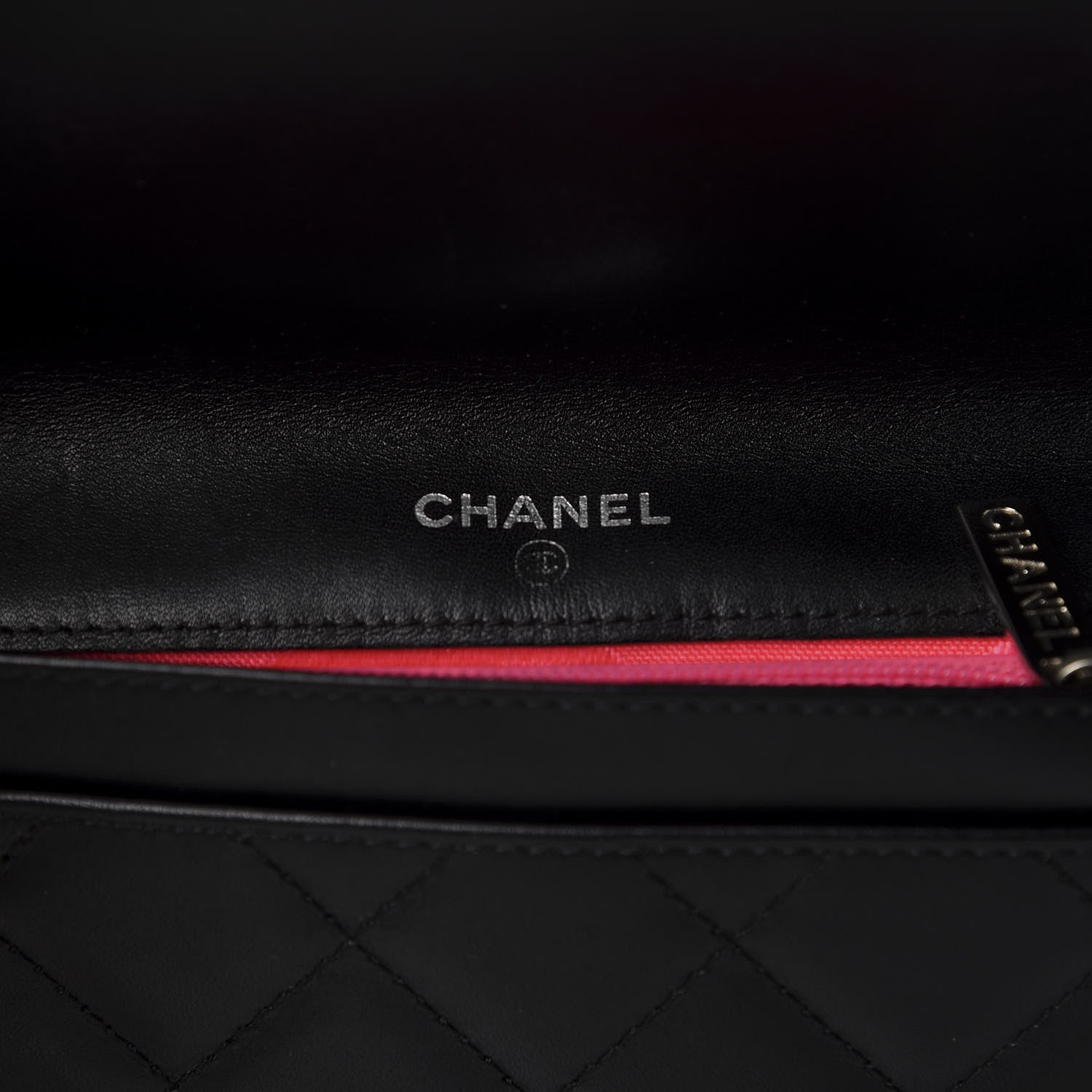 Chanel Calfskin Quilted Cambon Flap Wallet Black White 5 of 6