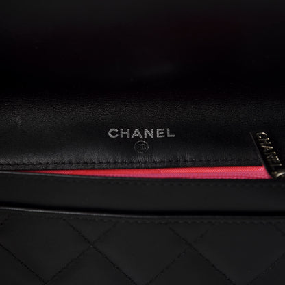 Chanel Calfskin Quilted Cambon Flap Wallet Black White 5 of 6