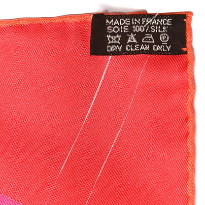Hermes Silk Comme Histoires Scarf 90 Rouge Prune Orange 5 of 5