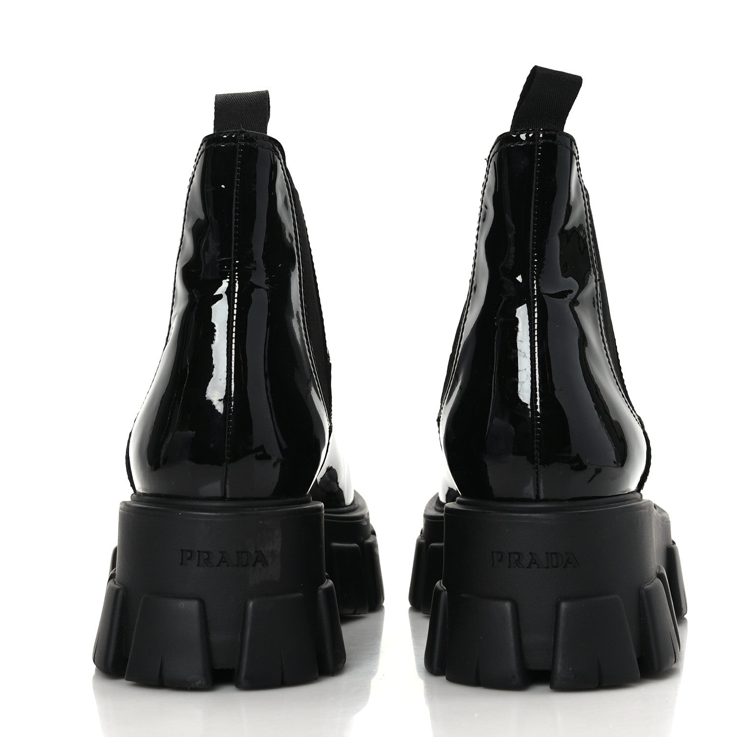 Prada Vernice Monolith Chelsea 55mm Ankle Boots 41 Black 5 of 8
