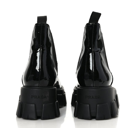 Prada Vernice Monolith Chelsea 55mm Ankle Boots 41 Black 5 of 8