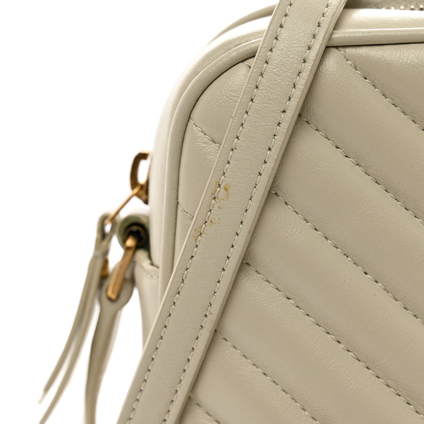 Calfskin Matelasse Monogram Lou Camera Bag Crema Soft