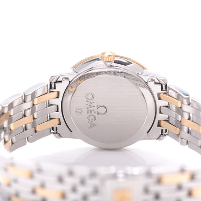 Omega Stainless Steel 18K Yellow Gold Diamond Bezel Mother of Pearl 27mm De Ville Quartz Watch 413.25.27.60.55.001 4 of 4