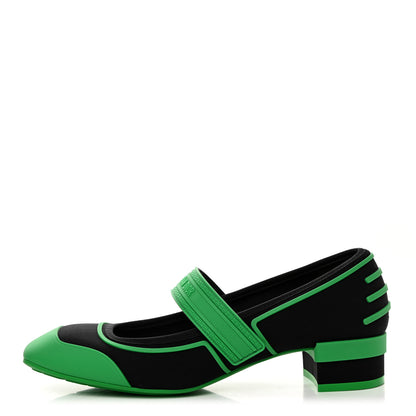 Christian Dior Neoprene Rubber Dior Roller Ballerina Flat 37 Black Green 1 of 8