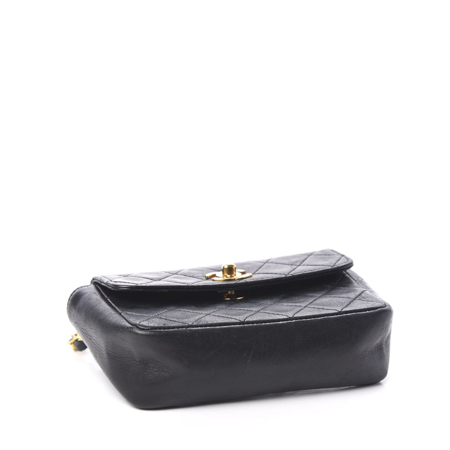 Lambskin Quilted Extra Mini Flap Black