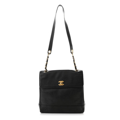 Chanel Caviar Flap Shoulder Bag Black 1 of 8