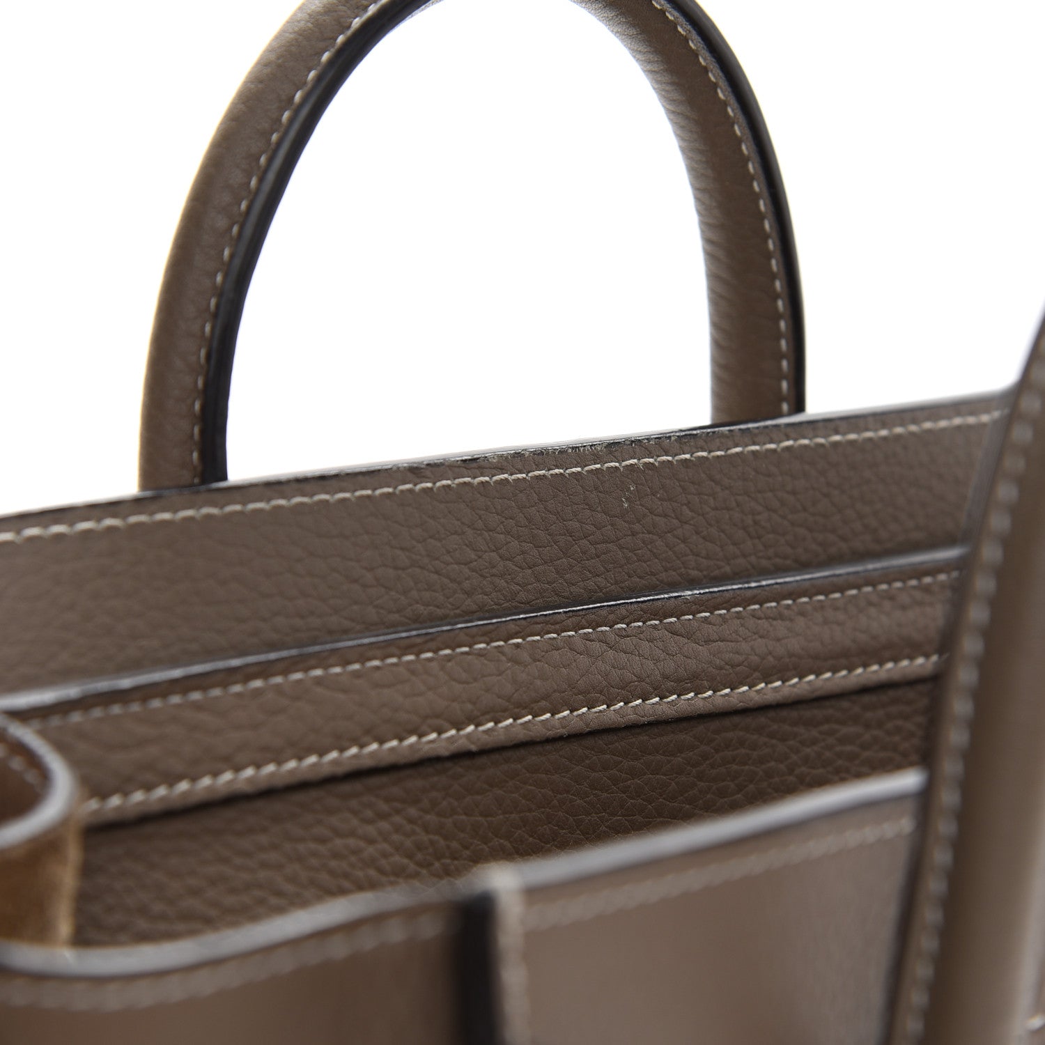 Celine Drummed Calfskin Nano Luggage Souris 13 of 20