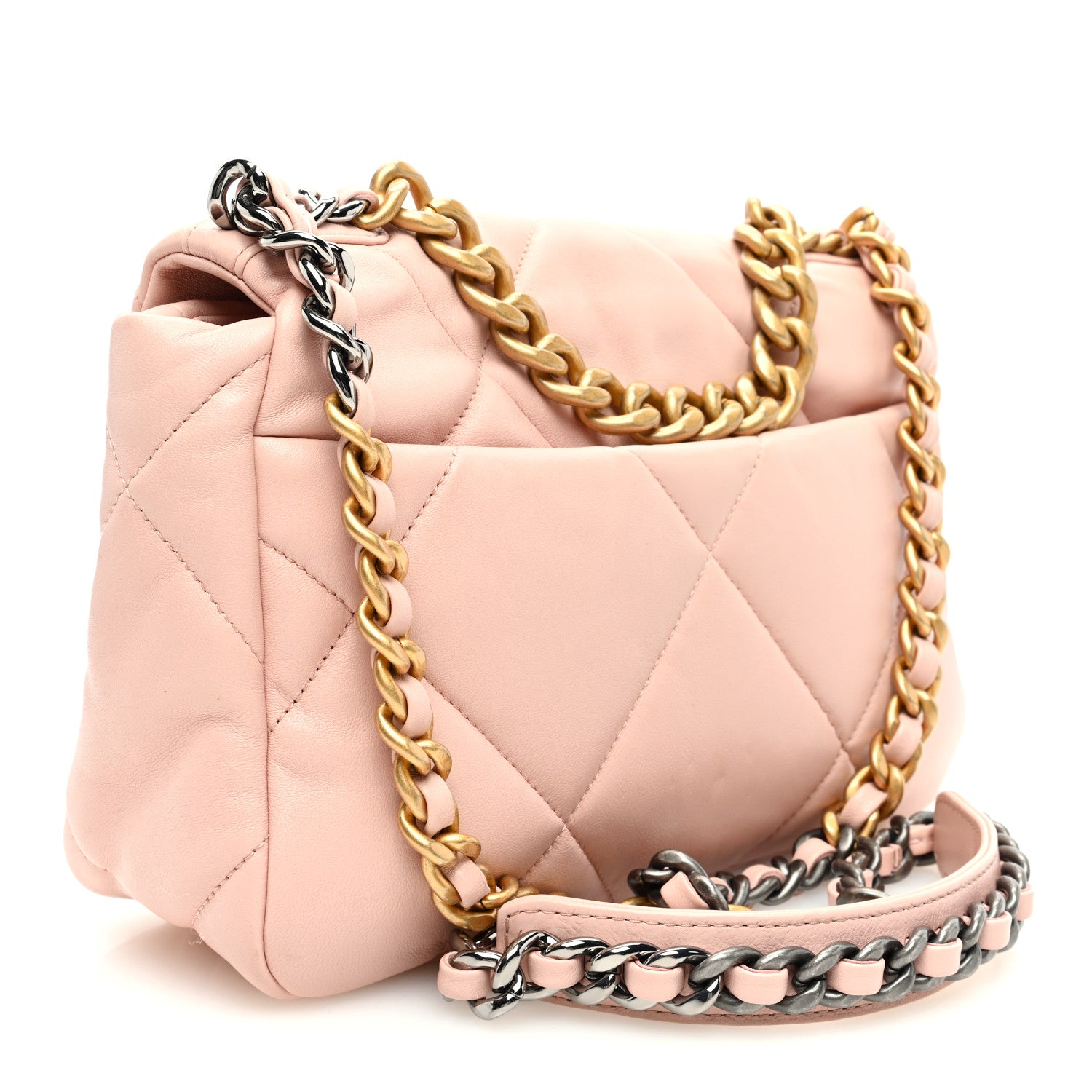 Chanel Goatskin Quilted Medium Chanel 19 Flap Light Pink 3 of 10