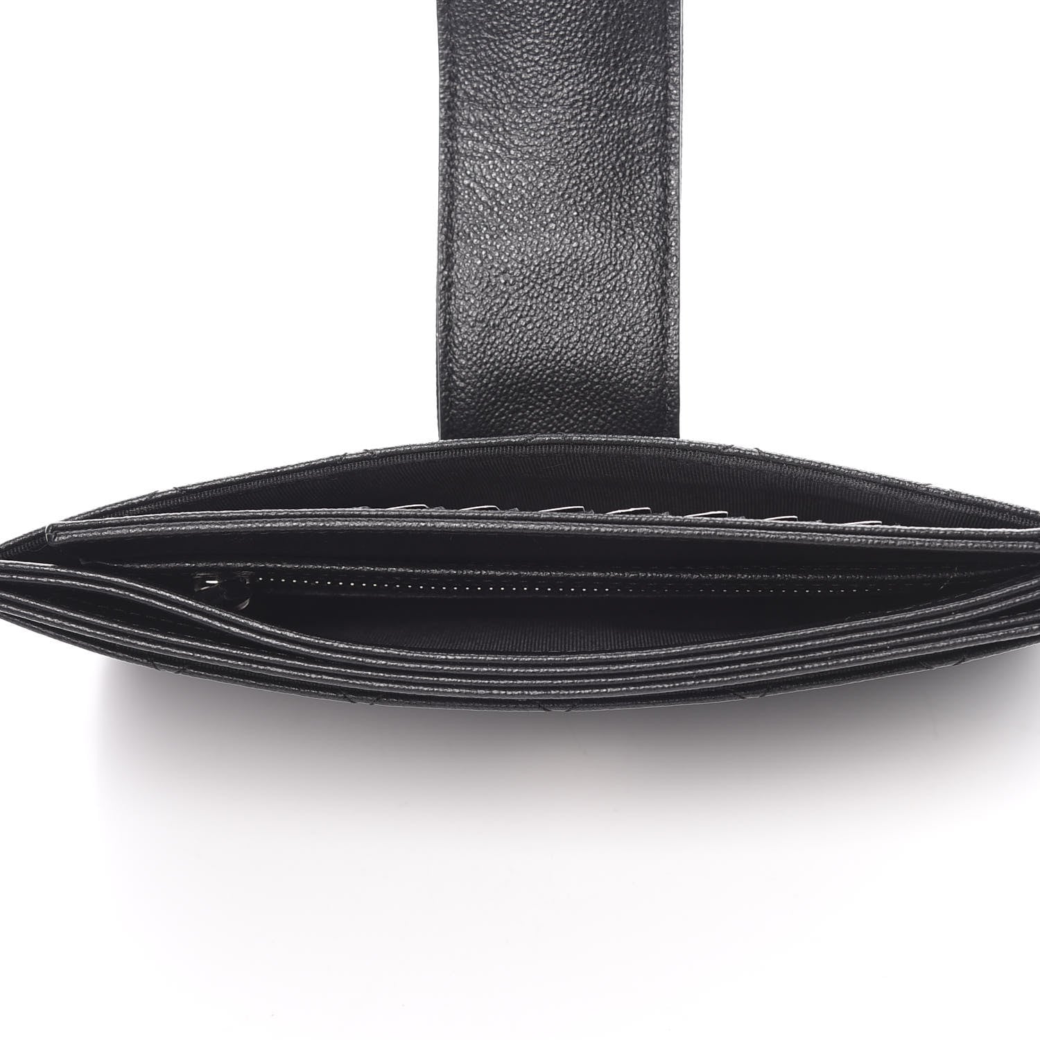 Chanel Caviar Quilted CC Box Strap Pouch Black 6 of 11