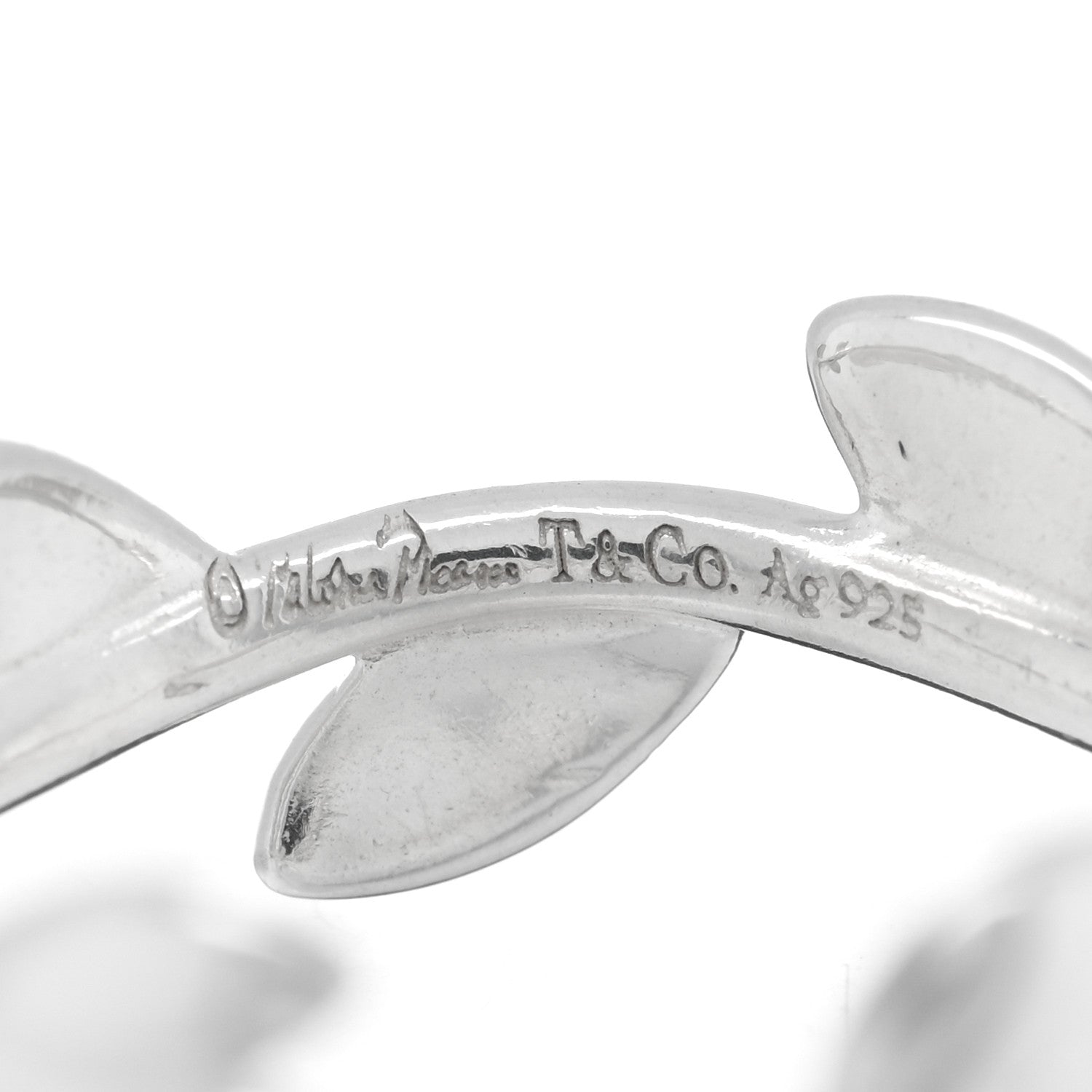 Tiffany Sterling Silver Paloma Picasso Narrow Olive Leaf Band Ring 49 5 4 of 4