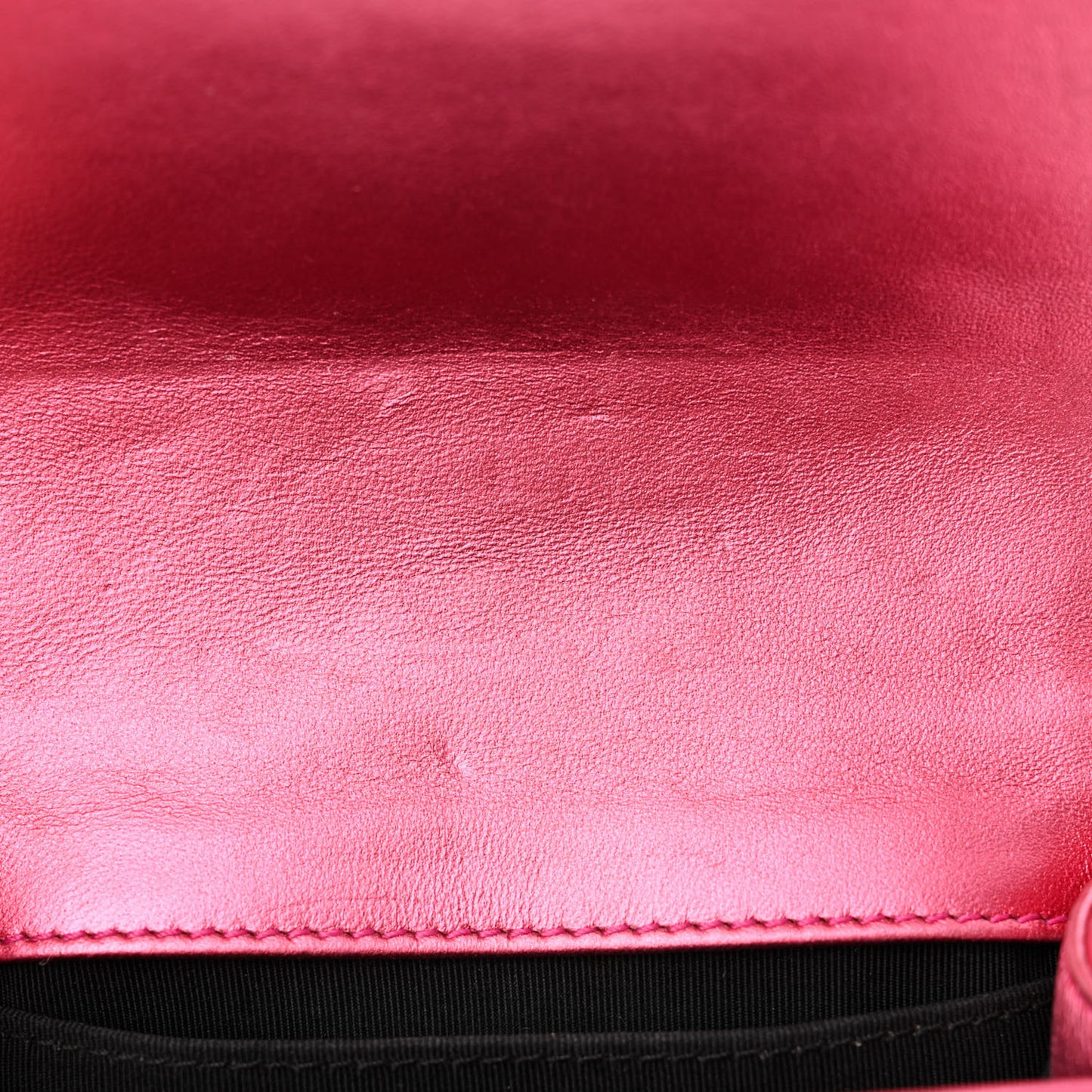 Metallic Patent Calfskin Quilted Mini Boy Flap Pink