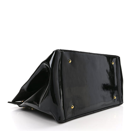 Chanel Patent Quilted Grand Shopping Tote GST Black 4 of 11