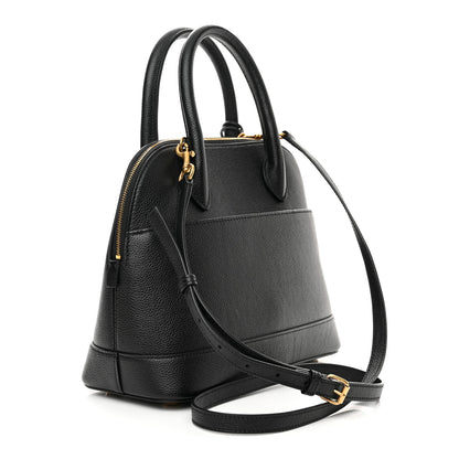 Balenciaga Grained Calfskin Logo S Ville Top Handle Bag Black White 3 of 11