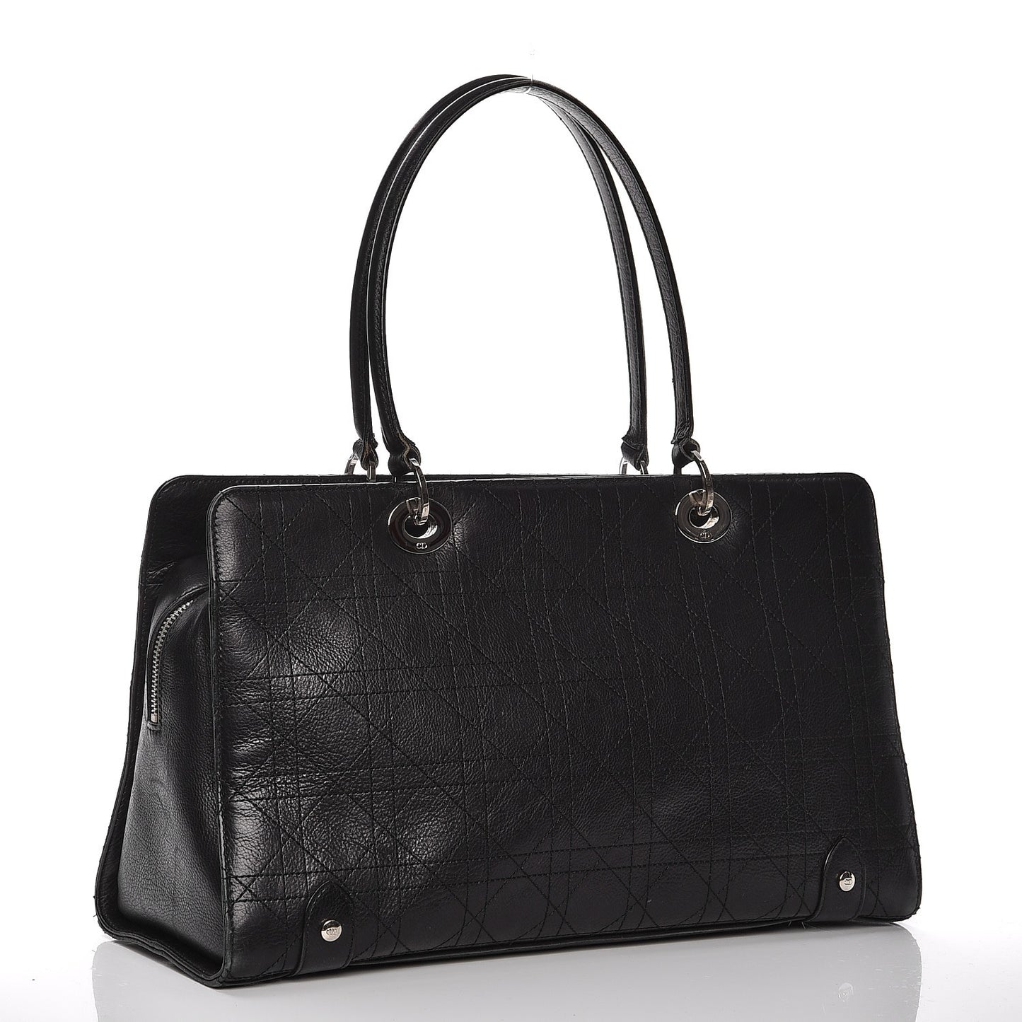 Calfskin Cannage Stitched Large East West Lady Dior Black