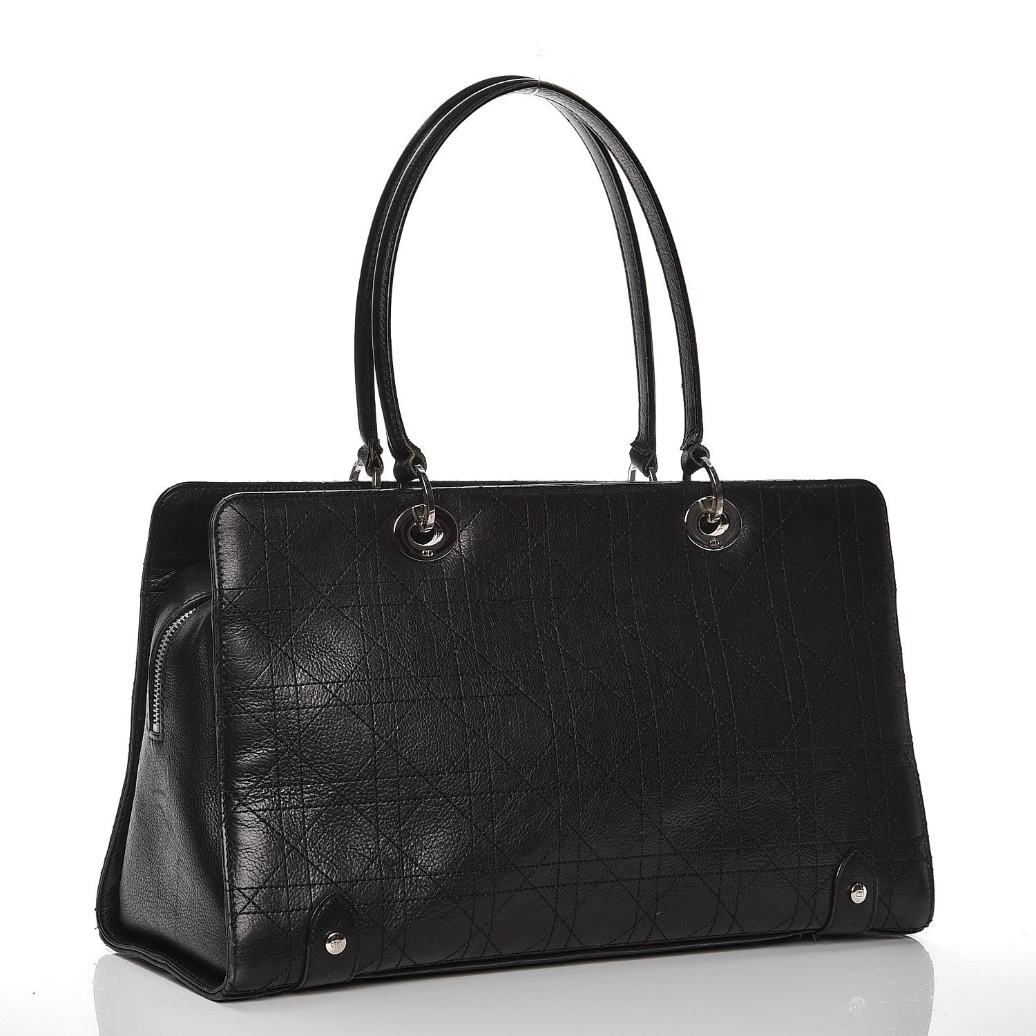 Christian Dior Calfskin Cannage Stitched Large East West Lady Dior Black 3 of 15