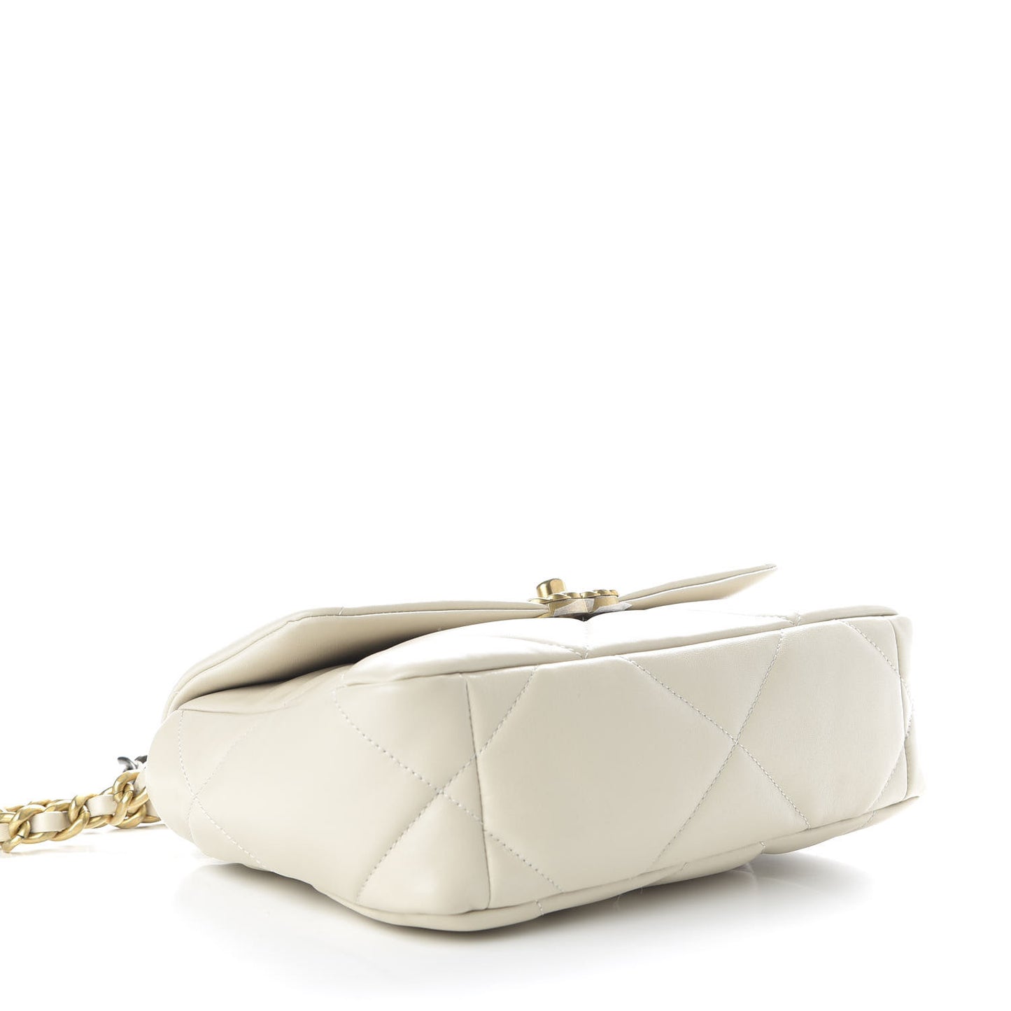 Lambskin Quilted Medium Chanel 19 Flap Light Beige
