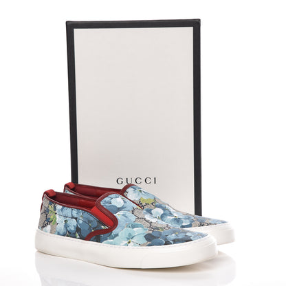 Gucci GG Supreme Monogram Blooms Womens Slip On Sneakers 38.5 Beige Blue Navy Red 9 of 9