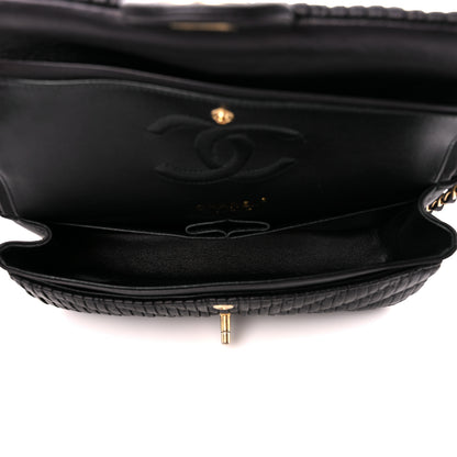 Chanel Calfskin Coco Pleats Medium Double Flap Black 5 of 12