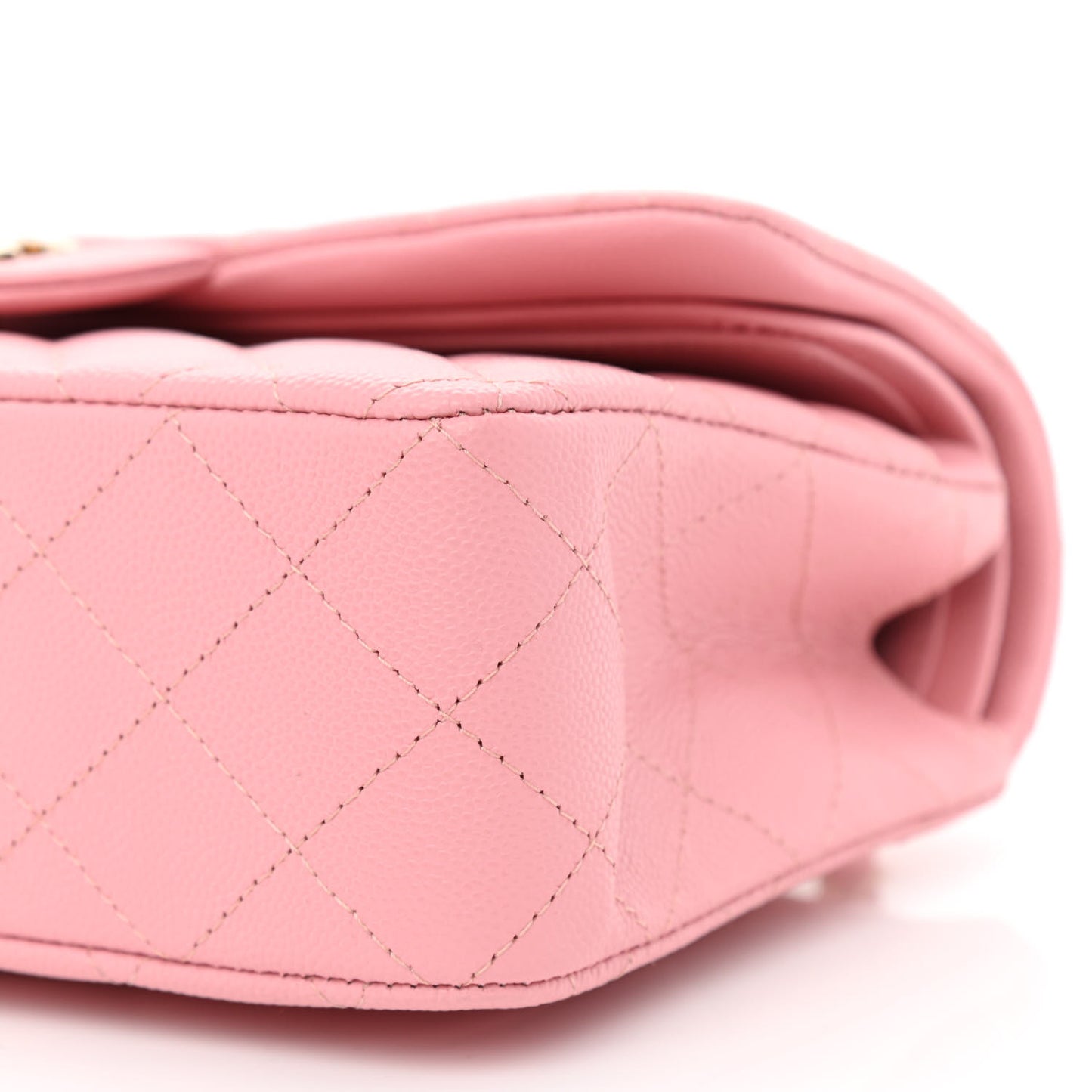 Caviar Quilted Small Double Flap Pink